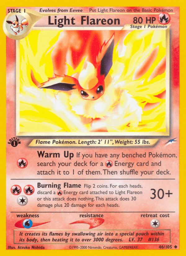 Light Flareon artwork — Neo Destiny 46/113