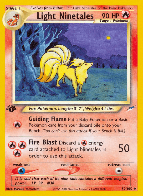 Light Ninetales artwork — Neo Destiny 50/113