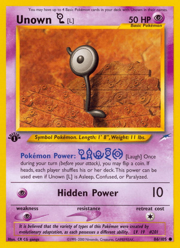 Unown [L] artwork — Neo Destiny 86/113