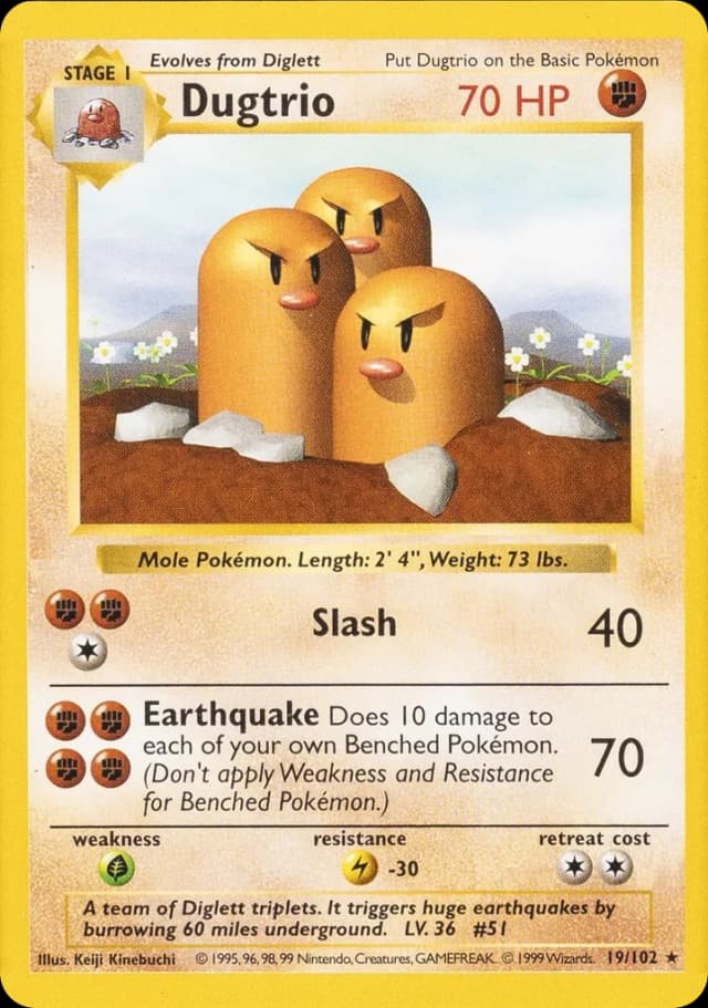 Dugtrio — Base 19/102