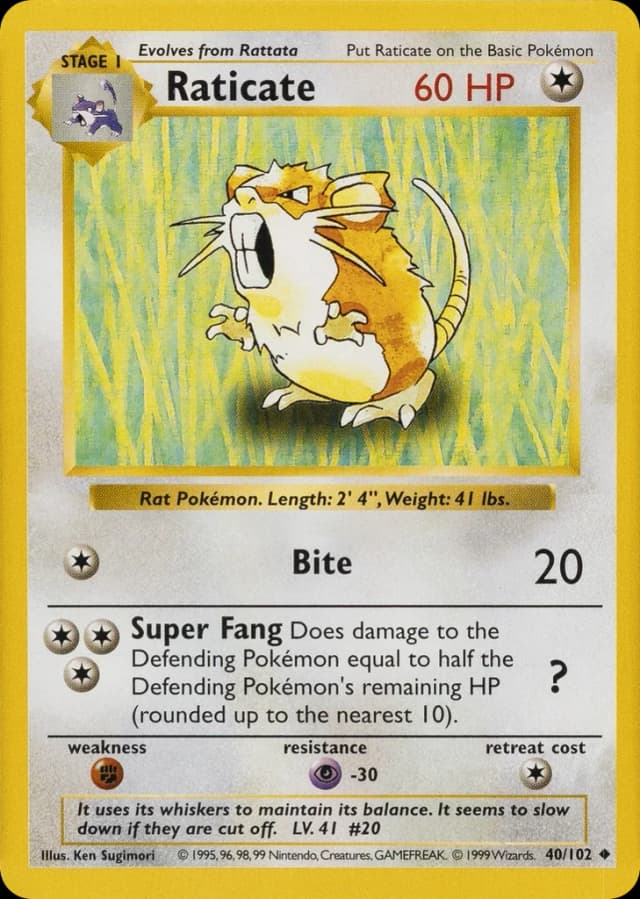Raticate — Base 40/102
