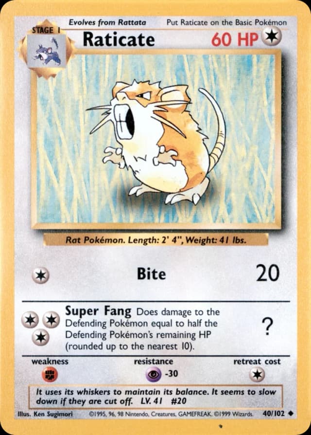 Raticate — Base 40/102