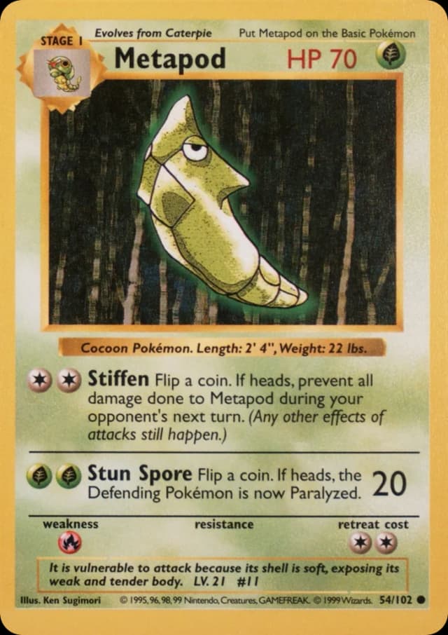 Metapod — Base 54/102