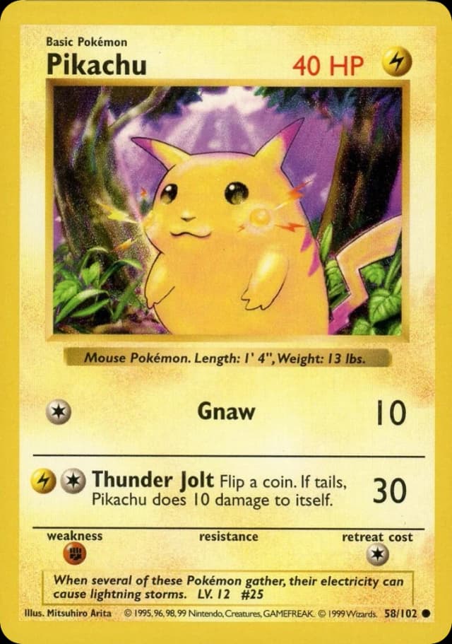 Pikachu — Base 58/102
