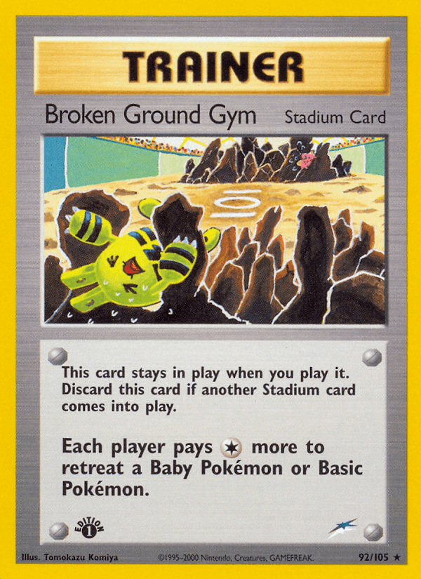 Broken Ground Gym artwork — Neo Destiny 92/113