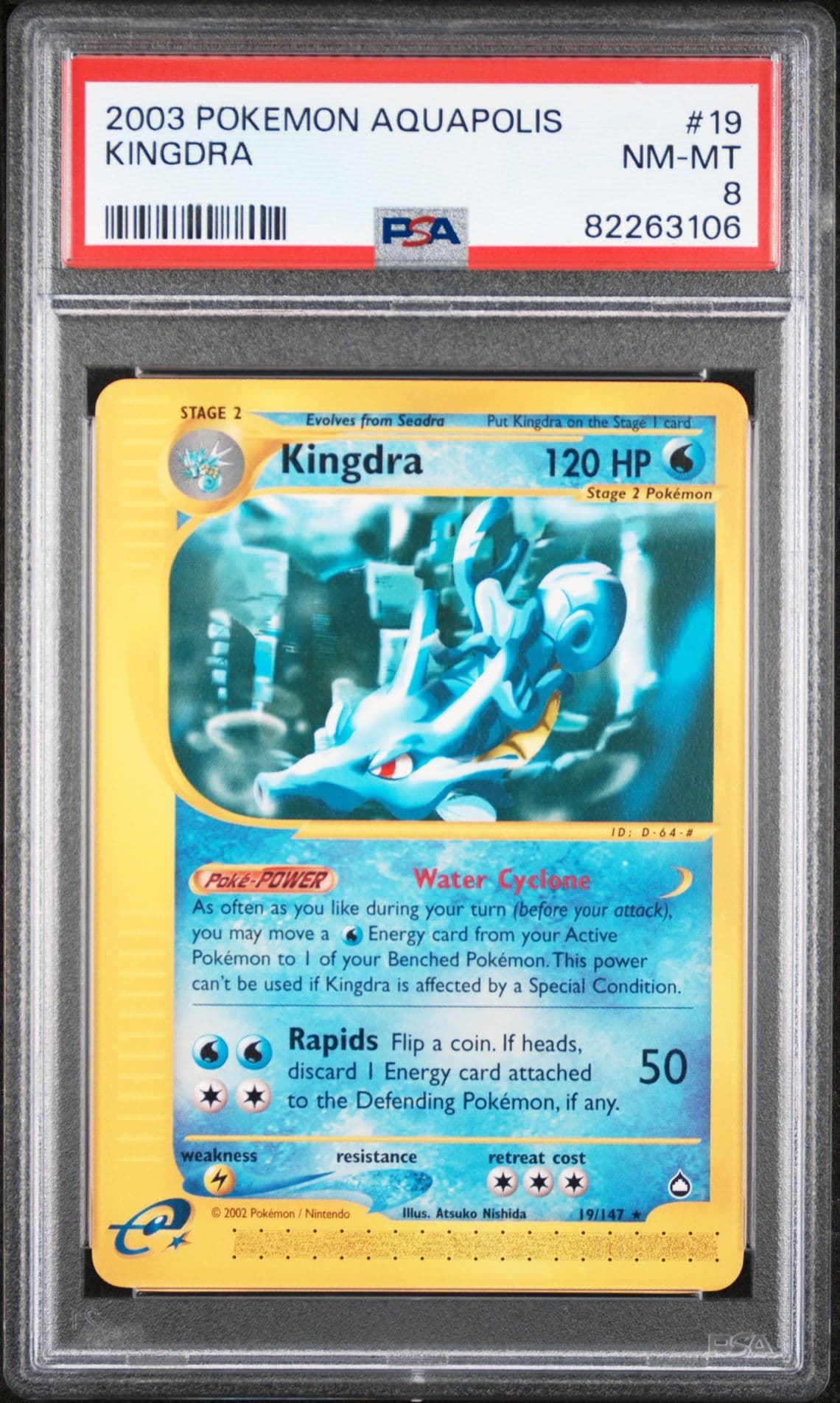 2002 Pokemon Aquapolis #19 Kingdra PSA 8 NM-MT
