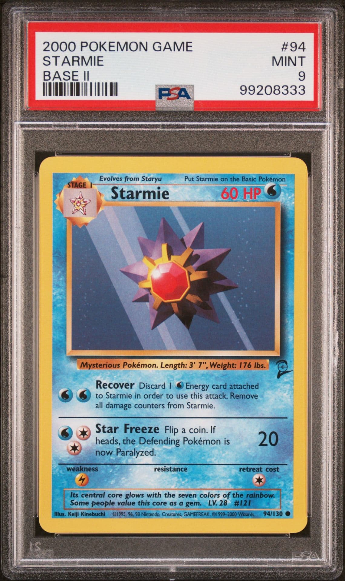 2000 Pokemon Base Set 2 Starmie #94 Uncommon PSA 9 Mint