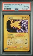 PSA 8 NM-MT Zapdos 44/147 Aquapolis Non Holo Rare 2003 Pokemon Card