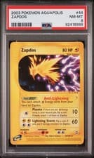 Pokemon WotC Aquapolis Card #44 Zapdos PSA 8