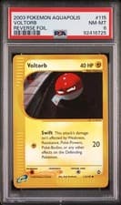 Pokemon WotC Aquapolis Reverse Holo Card #115 Voltorb PSA 8
