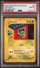 Pokemon WotC Aquapolis Reverse Holo Card #62 Spinarak PSA 8