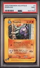 Pokemon WotC Aquapolis Card #7 Donphan PSA 9