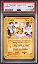 Pokemon WotC Aquapolis Card #9 Elekid PSA 8