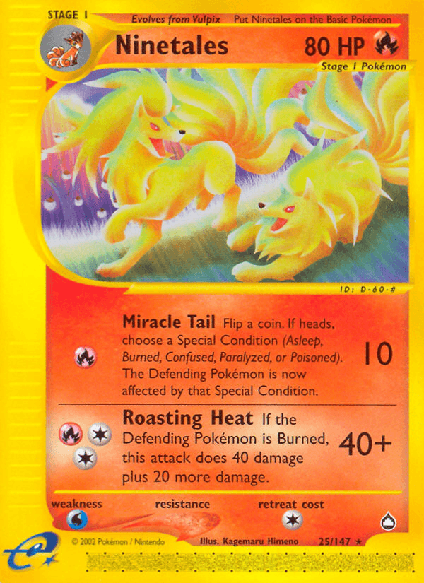 Ninetales artwork — Aquapolis 25/182