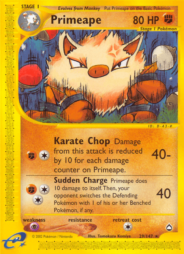 Primeape artwork — Aquapolis 29/182