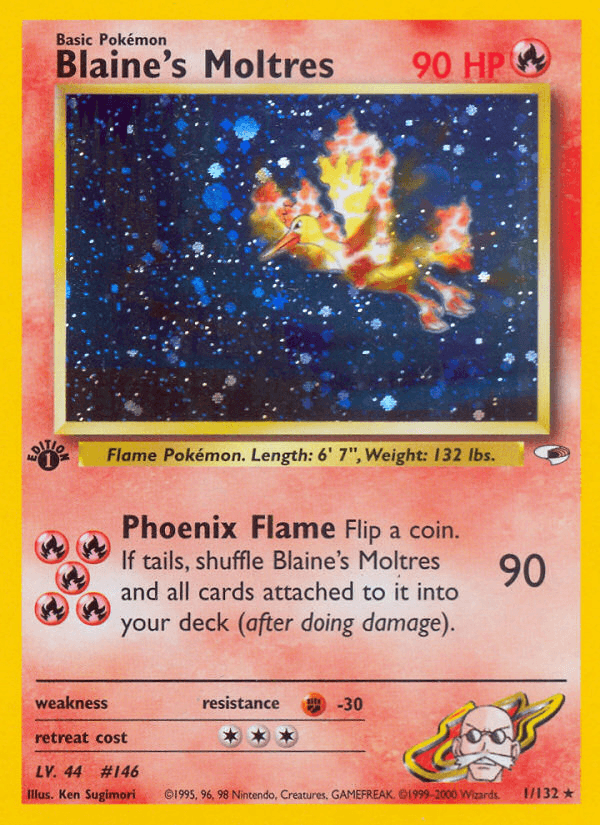 Blaine's Moltres artwork — Gym Heroes 1/132