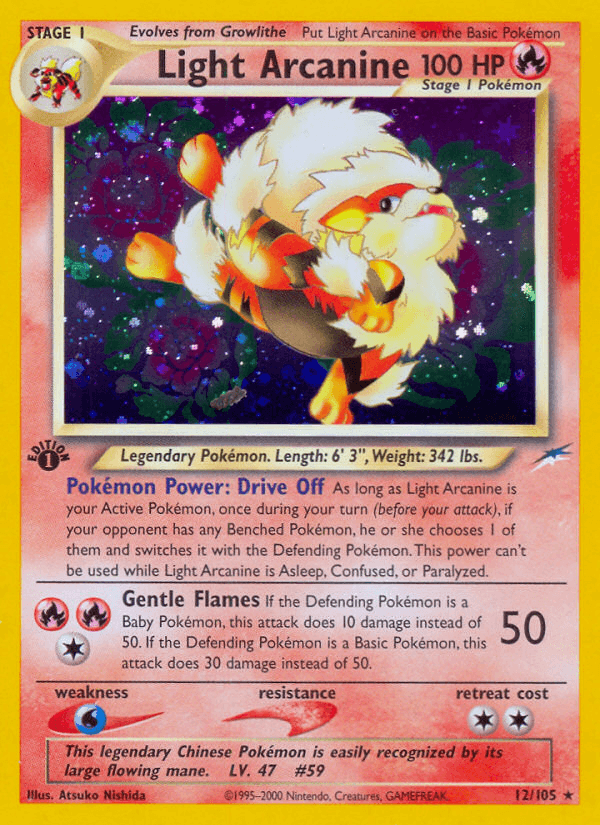 Light Arcanine artwork — Neo Destiny 12/113