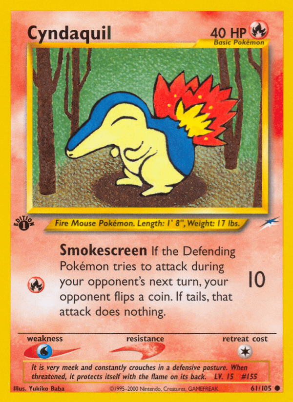 Cyndaquil artwork — Neo Destiny 61/113